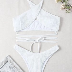 BRAND NEW White Textured Bikini